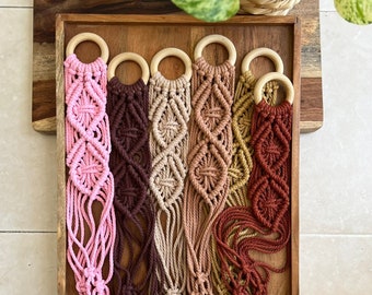 Handwoven Macramé Plant Hanger, Succulent Plant Hanger, Assorted Colors, Boho Decor, Housewarming Gift, Indoor Plant Lover