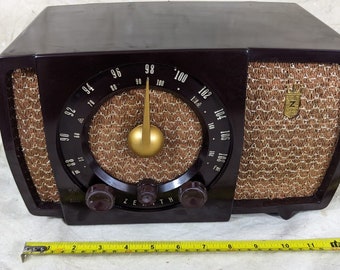 Vintage Tube Radio Mid-century Zenith AM/FM Bakelite Brass - Etsy