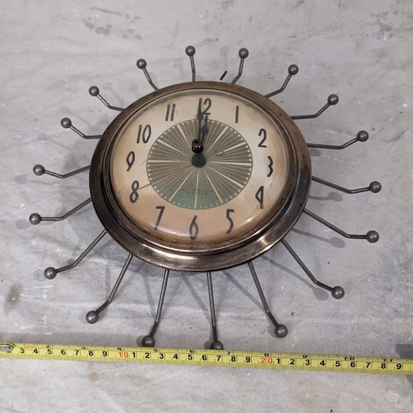 Vintage Westclox Atomic Age Kitchen Clock.