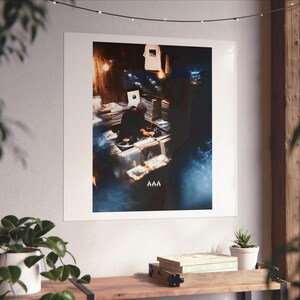 Cinematic Cafe Art Poster: Gritty Black & White Limited Edition Print