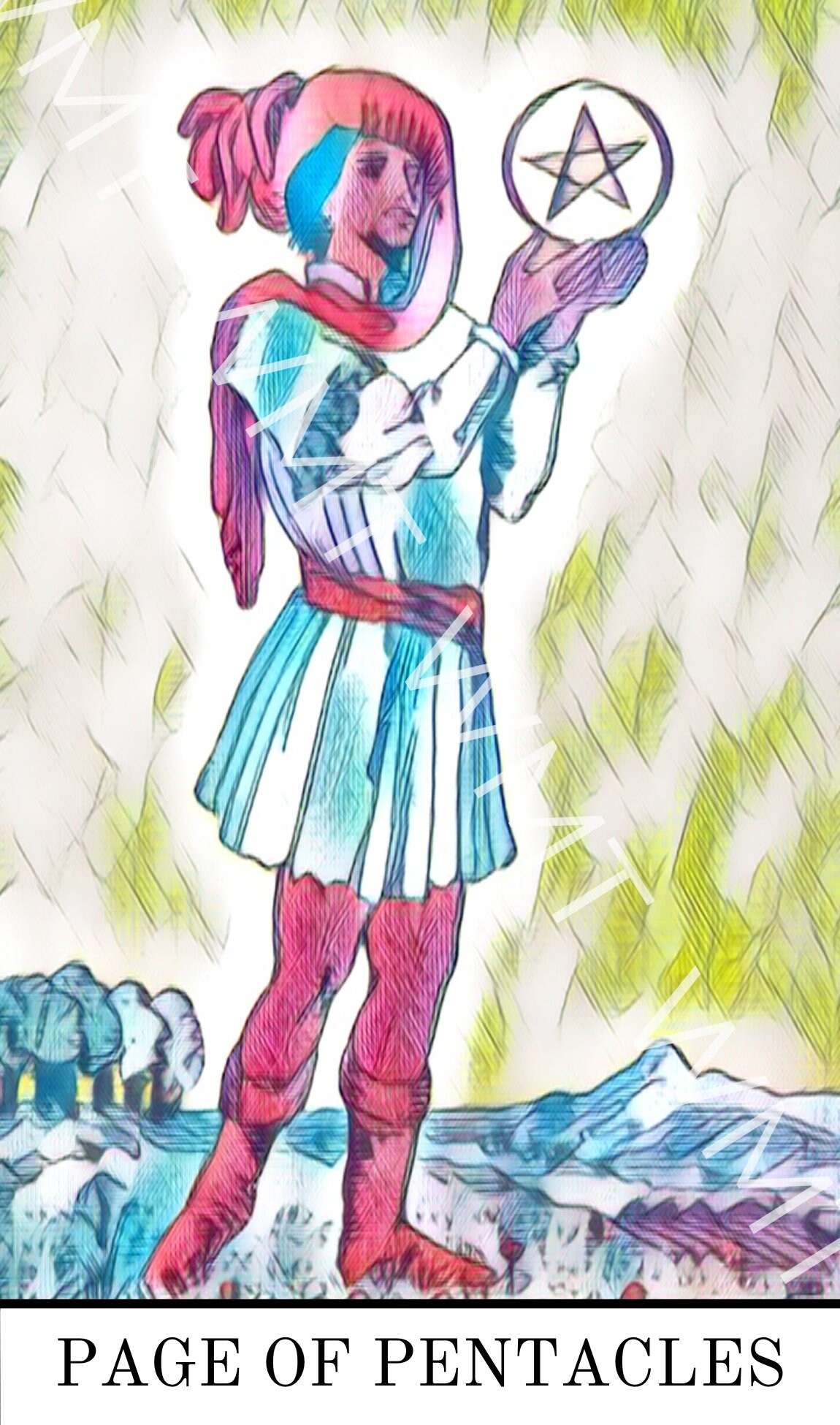 Printable Full Tarot Deck Modified Raider Waite Watercolor Style - Etsy