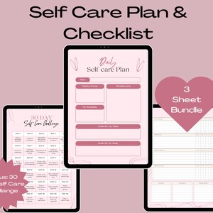 Self Care Checklist, 30 Self Care Challange, Self Care Plan, Habit Tracker Sheets, 31 Day Habit Tracker, Self Care Planner, SelfCare Journal