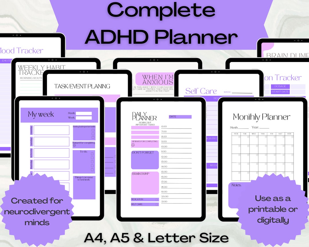 ADHD Planner Adult, Adhd Planner Print, Adhd Plan, Adhd Planner Daily ...