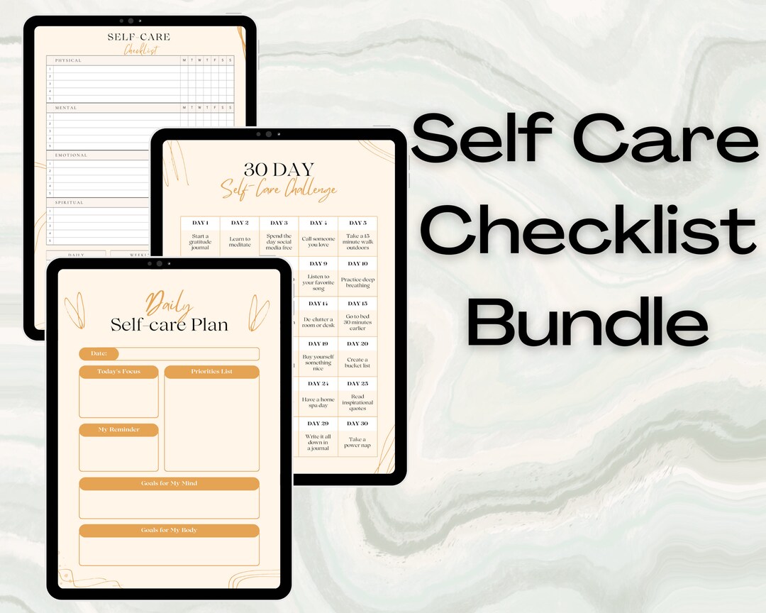 Self Care Checklist, 30 Self Care Challange, Self Care Plan, Habit ...