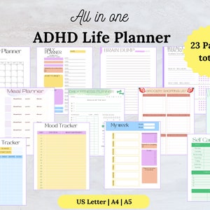 ADHD Planner, ADHD Printable Planner, Adhd Adult Planner, Adhd Planner ...