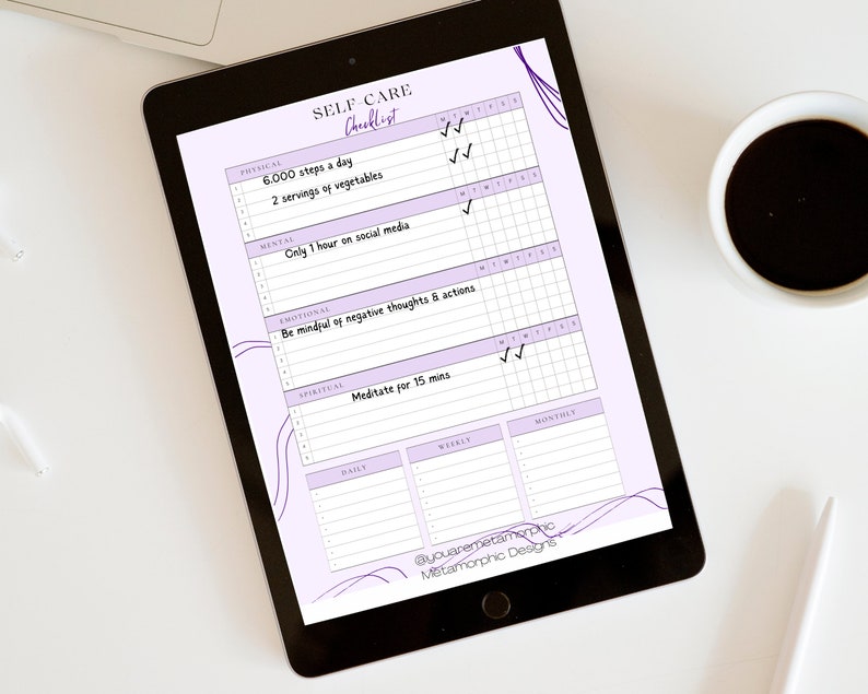 Self Care Checklist, 30 Self Care Challange, Self Care Plan, Habit ...