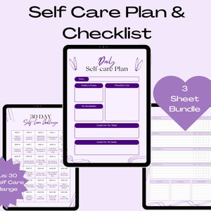 Self Care Checklist, 30 Self Care Challange, Self Care Plan, Habit Tracker Sheets, 31 Day Habit Tracker, Self Care Planner, SelfCare Journal
