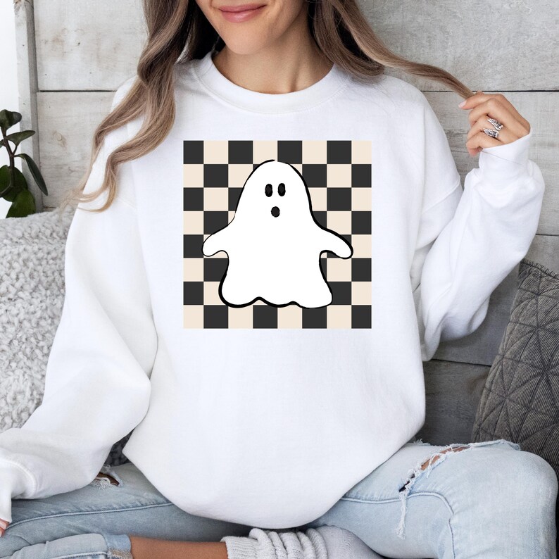 Checked Ghost Black Checkered Ghost | PNG Design - Etsy
