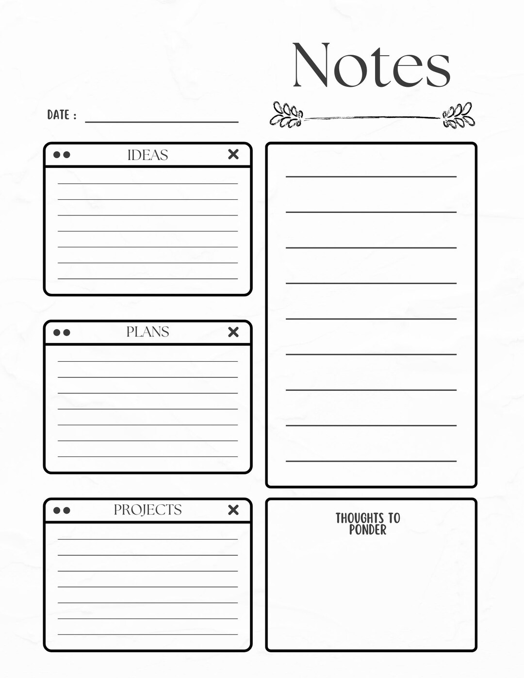Daily Essential Notes Minimalist Daily Notes - Etsy