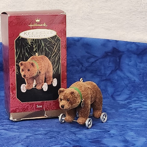 Bear on Wheels Son Hallmark Keepsake Ornament Christmas Tree Decor