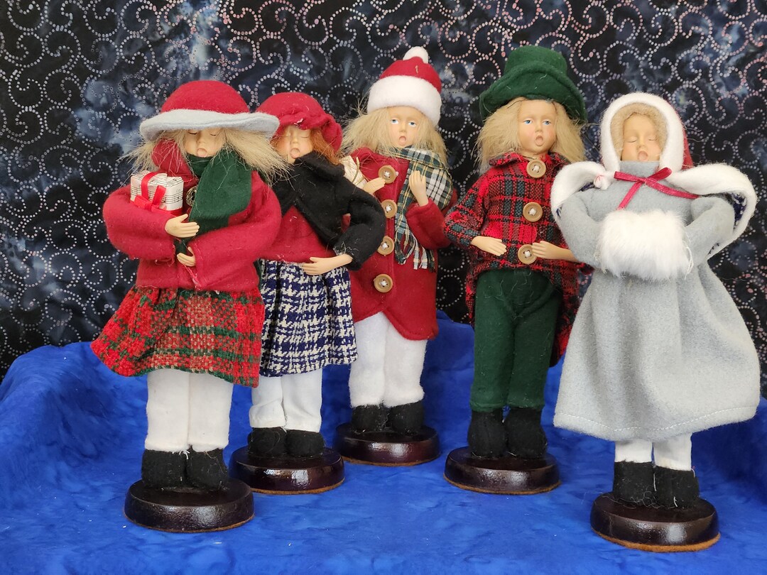 Christmas Carolers Figurines in Vintage Victorian Style Dress Etsy