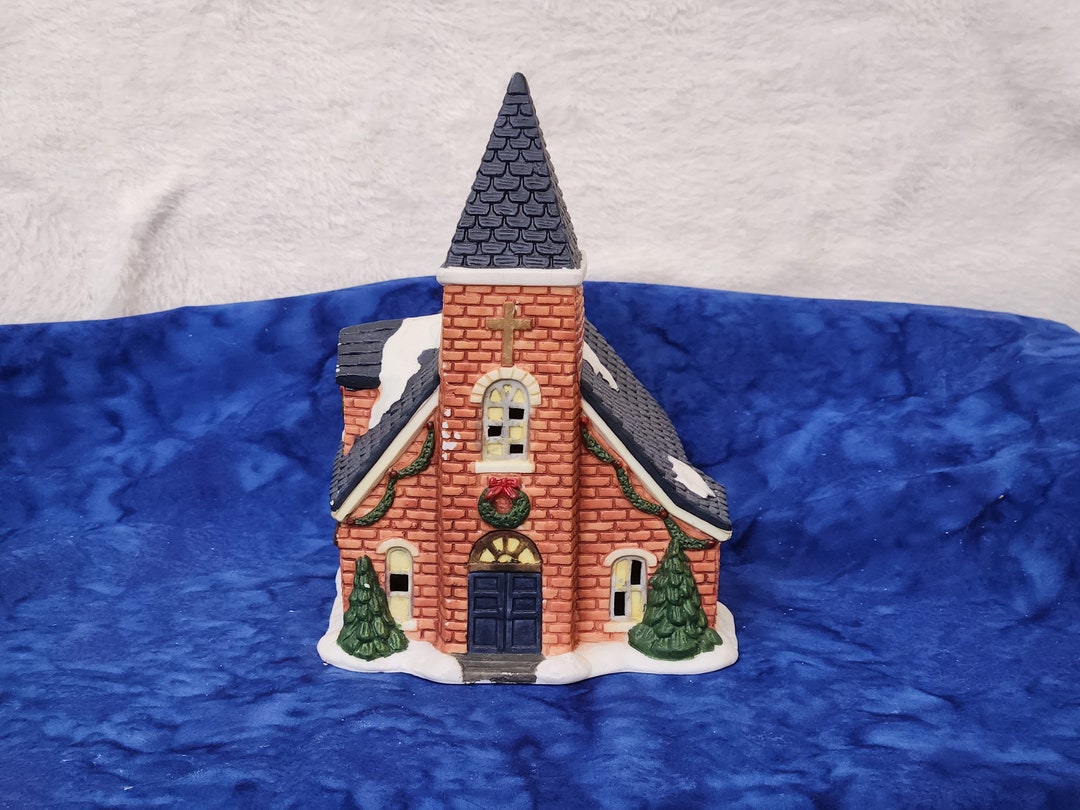 Trim A Home Christmas Village Light up Church Etsy