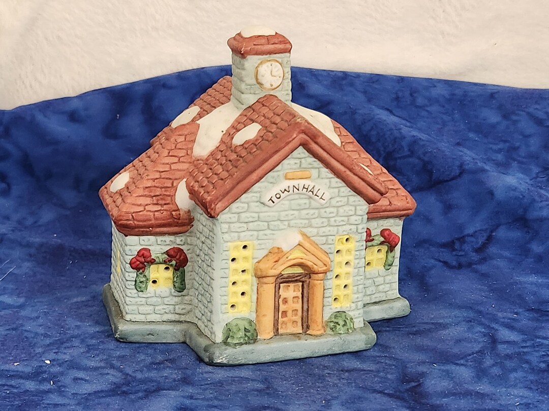 Christmas Village Town Hall Light up House Etsy