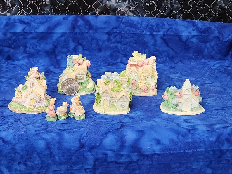Mini Easter Village Houses and Figurines Etsy