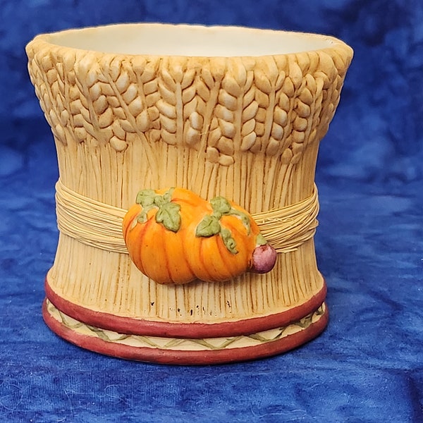 Vintage Ceramic Wheat Thanksgiving Candle Holder