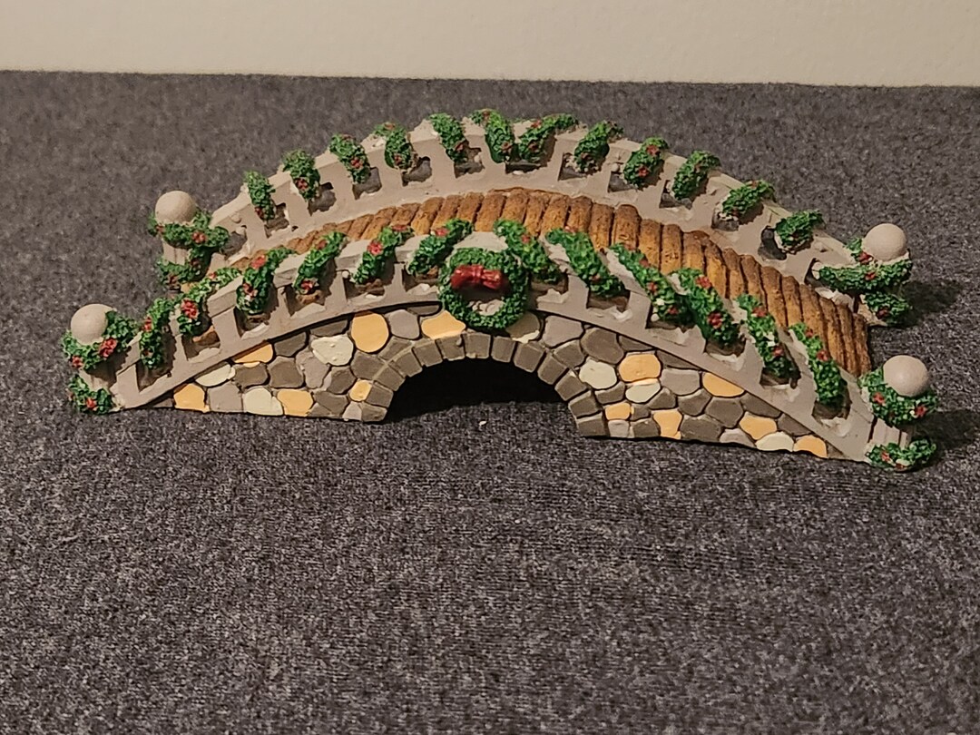 Ceramic Wooden and Stone Looking Bridge Christmas Village Accessory Etsy