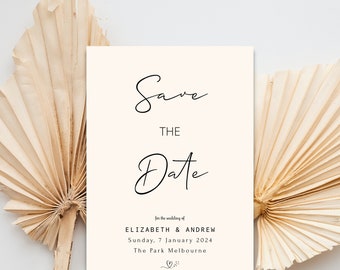 Minimalist Wedding Card, Save the Date, Modern Save the Date, Printable Save the Date