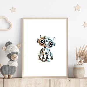 Robot Wall Art, Robot Art Print, Boys Room Decor, Robot Nursery Print, Kids Room Art, Robot Birthday Party Decor, Artificial Intelligence