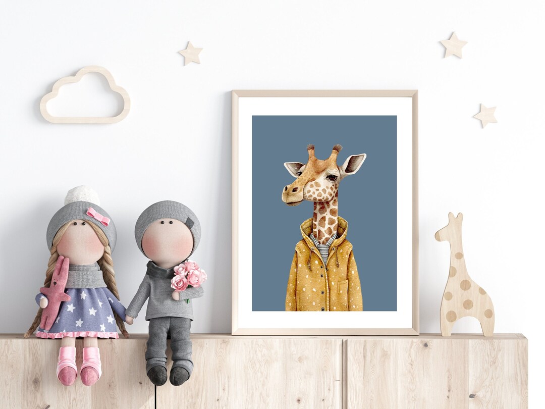 Giraffe Printable Wall Art, Giraffe Nursery Print, Safari Nursery Decor ...