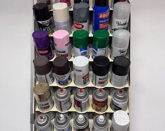 Soporte de pared para 30 botes de spray (patrón láser/CNC)