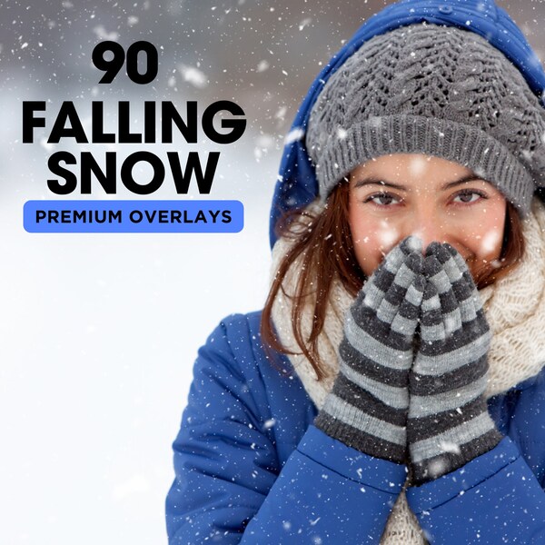 90 Realistic falling snow overlays, falling snow, Photoshop overlays, Winter Overlays, Christmas overlays, Photo Editing Photoshop, Download