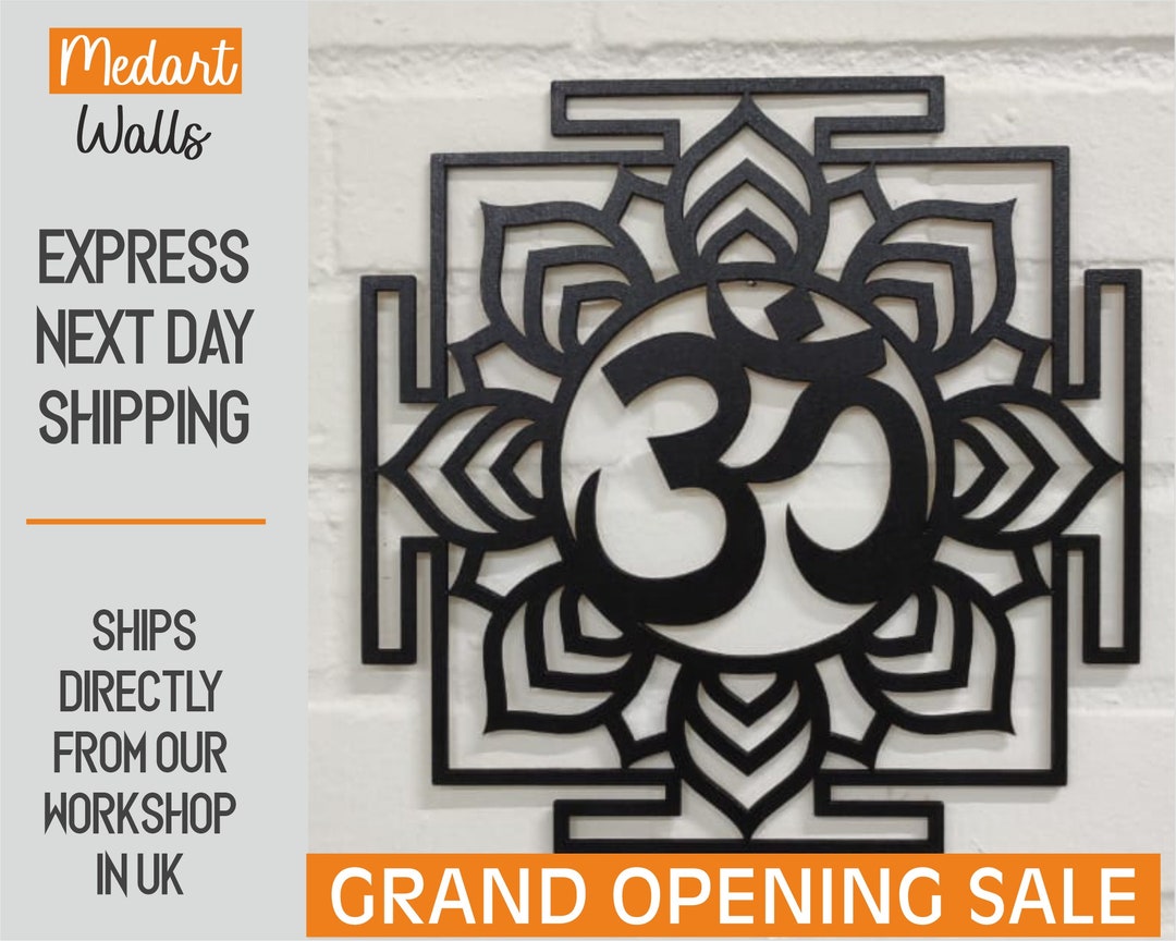 Om Wall Decor, Wooden Wall Art, Yoga Gifts, OM Symbol Wall Art, Yoga