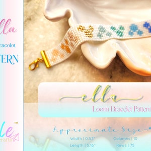 Cute Loom Bracelet Bead Pattern, Pastel Rainbow and Gold, Mickey Mouse Ears, Miyuki Delica 11/0 - Ella