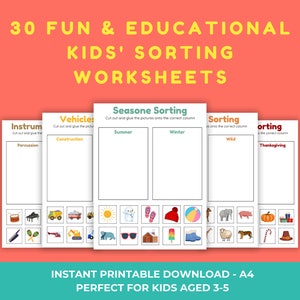 30 Educational Sorting Worksheets for Kids - Fun Learning Games for ...