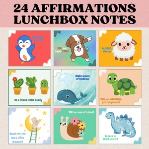 Positive Affirmation Notizen für Kinder | Set mit 24 Kindermotivationskarten | fördern und binden | Digitaler Download PDF und Druck
