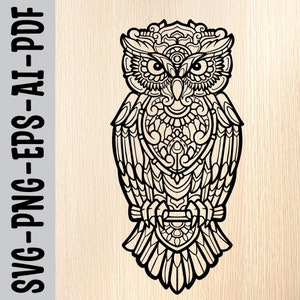 Owl svg owl Clipart Cut Silhouette fichiers pour Cricut pour les amoureux du hibou Ai Eps Design