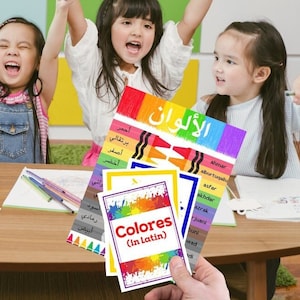Multilingual Flashcards:  8 Different Languages - Fun and Easy Way to Learn Colors - Digital Download + 8 BONUS Posters