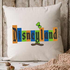 Goofy Throw Pillow, Embroidered, Cushion Cover, Handmade With Zipper, Home Decor, Housewarming Gift, Pillow Cover, Pillow Case, Character