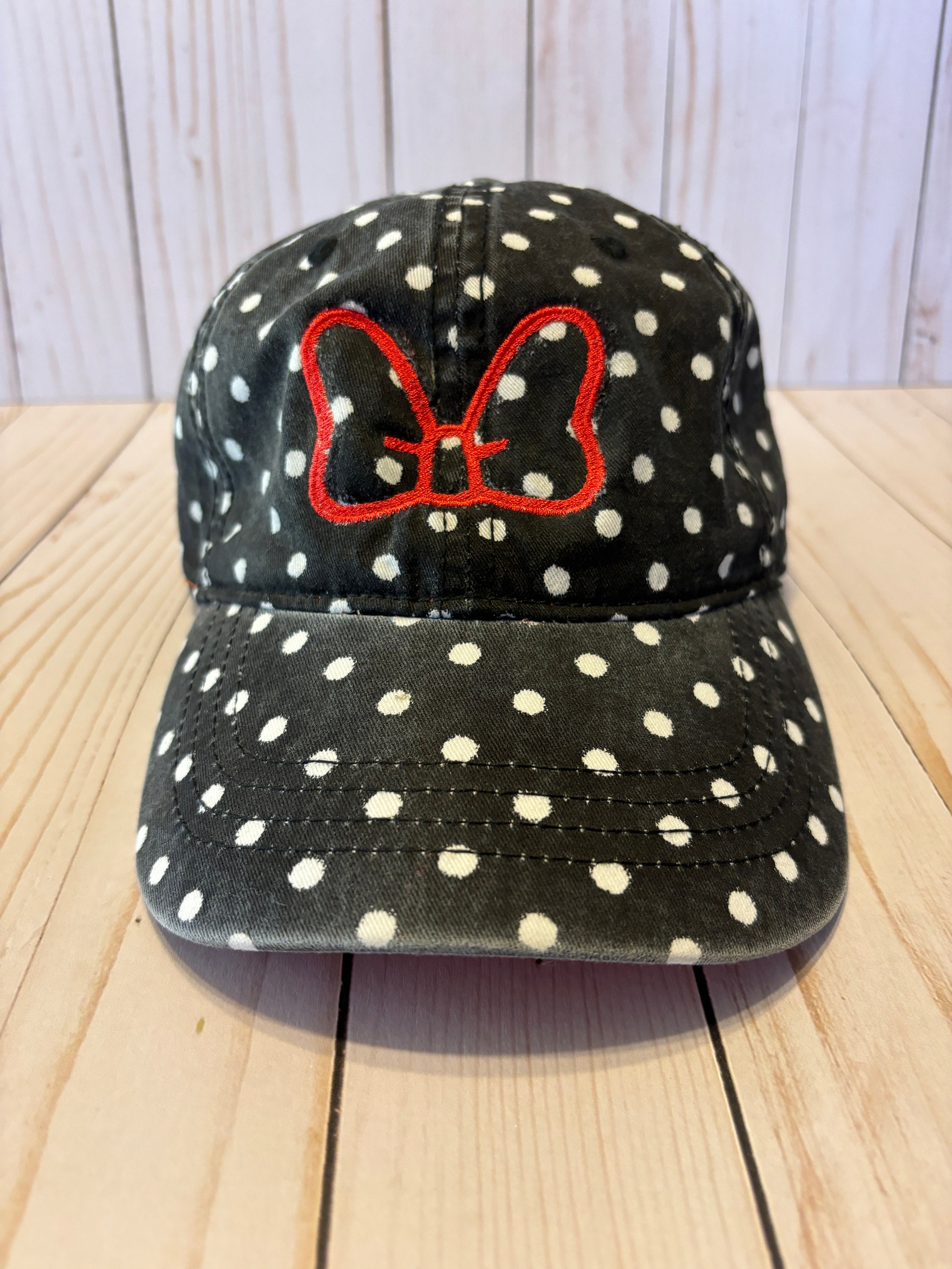Minnie Mouse Red White Polka Dot Baseball Adjustable Hat Cap Bow Disney New Disney main image 2
