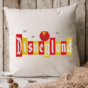 Winnie the Pooh Throw Pillow, Autumn Pillow, Hunny Pot, Embroidered, Cushion Cover, Handmade, Home Decor, Housewarming Gift, Pillow Cover
