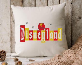 Winnie the Pooh Throw Pillow Cover ONLY, Autumn Pillow, Hunny Pot, Embroidered, Cushion Cover, Handmade, Home Decor, Housewarming Gift