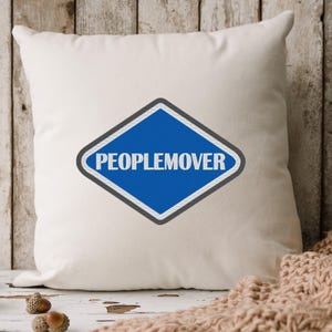 People Mover Ride Throw Pillow, Cushion Cover, Embroidered, Handmade With Zipper, Home Decor, Housewarming Gift, Pillow Cover, Accent Pillow