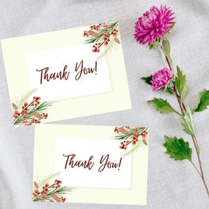 Floral Thank You Card Dusty Pink Floral Wedding Card Editable Printable Thank You Card Thank You Card Template