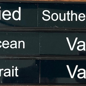 Office Door Sign Gloss Black - Sliding In/Out 300mm x 38mm