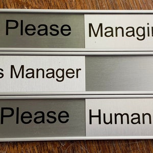Office Door Sign  - Sliding In/Out 300mm x 38mm