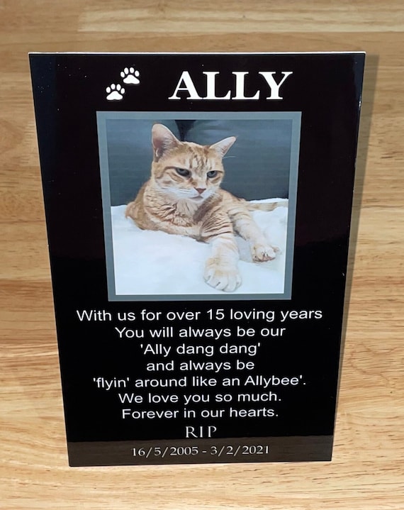 Personalised In Loving Memory Photo Slate Grave Marker 25cm By The