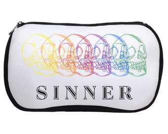 Sinner Adult Toy Bag Organizer Sex Toys Travel Storage Pouch Pride Rainbow Skull Bag