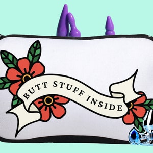 Sex Toy Storage, Adult Toy Storage, Anal Toys, Toy Storage, BDSM Gear, Kink, Adult Sex Toys, Neoprene Bag, Butt Stuff Inside, Butt Plug Bag