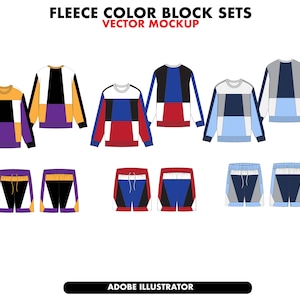 Fashion collection tech pack bundle, clothing sketch, Flat clothing mockup, color block vector mockup Bundle, fashion designer template