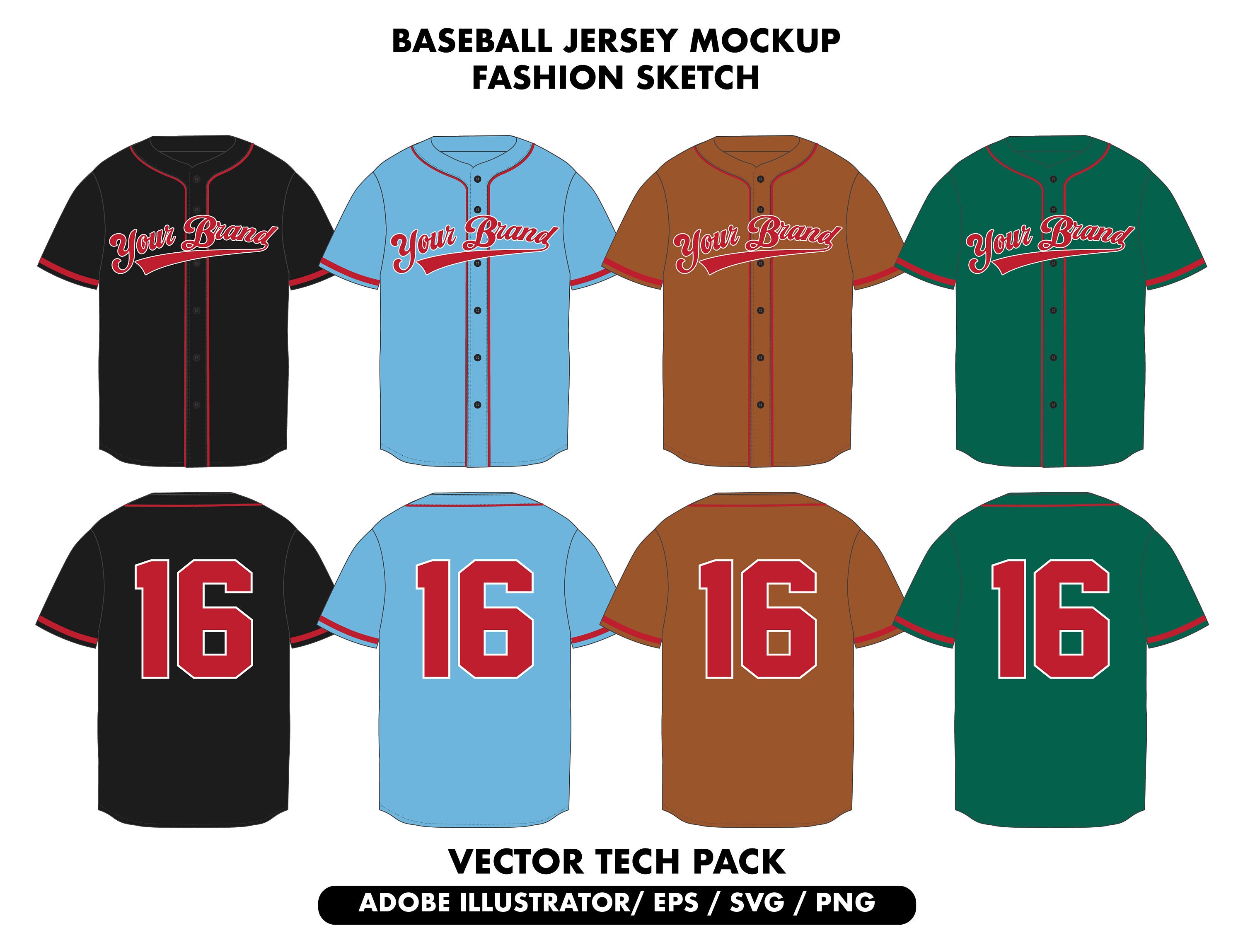 Street Wear Mockup Templates Baseball Jersey Mockup Vector 