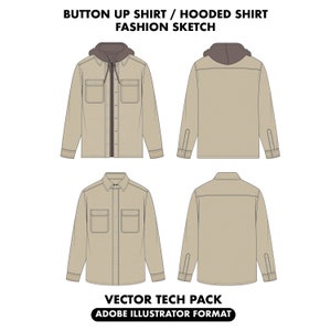 Button up shirt bundle, clothing sketch, Bundle Fashion Design Template, fashion vector sketch, button up shirt vector sketch