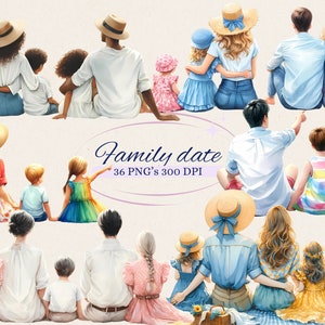 Zestaw clipartów z datą rodzinną do projektów kreatywnych, Dzień Matki, Dzień Ojca, Urodziny, Rodzicielstwo, Cliparty rodzinne, Tworzenie kartek, Scrapbooking