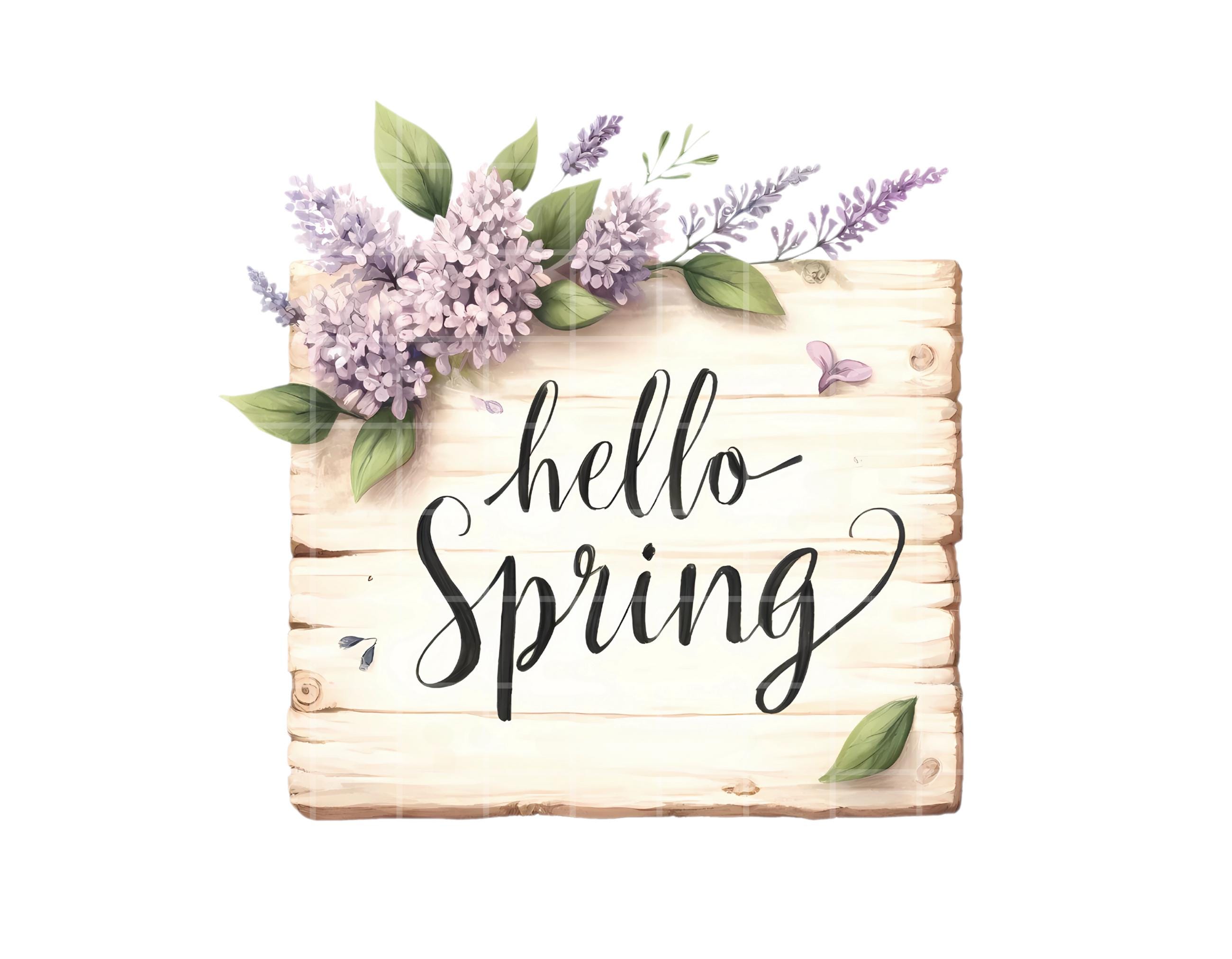 Spring Signs Cliparts for Creative Project, Floral Spring Graphics ...
