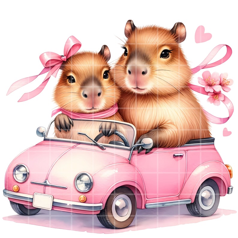 Capybara Lovers Cliparts for Creative Project, Valentine Day Graphic ...