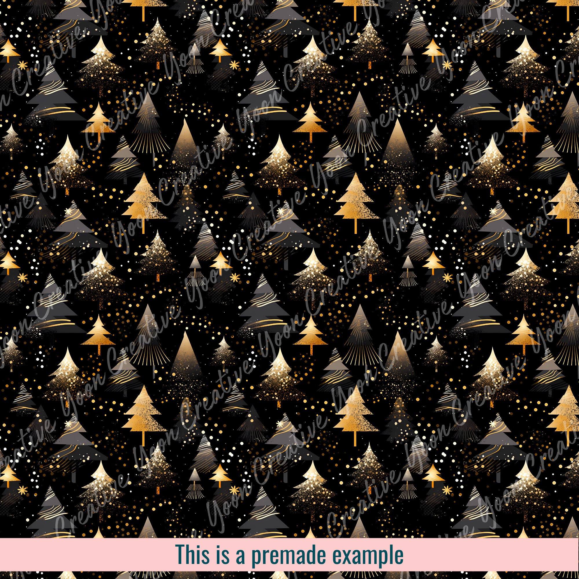 Black and Gold Christmas Seamless Patterns for Creative Project ...