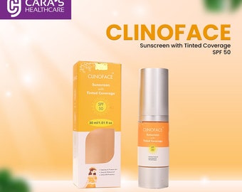 CLINOFACE :- Sunscreen With Tinted Coverage,Mineral tinted sunscreen,Tinted moisturizer with SPF,Natural finish tinted sunscreen